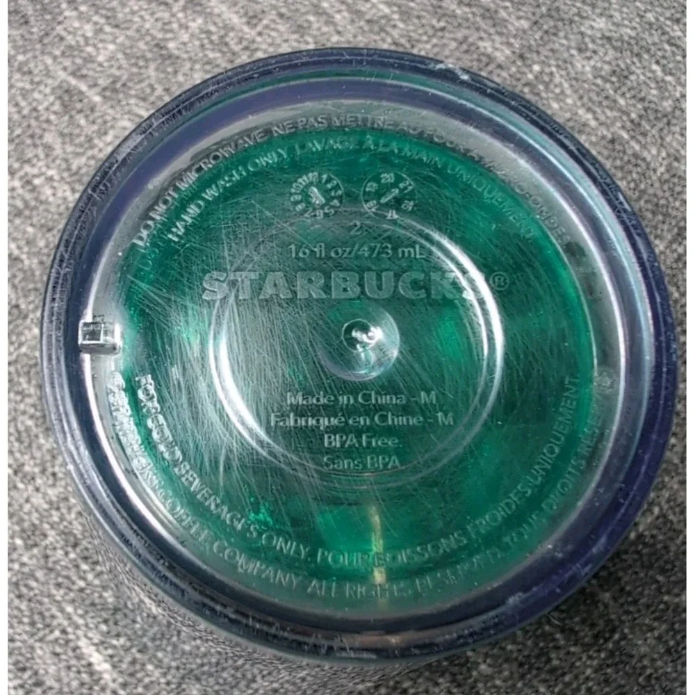 Starbucks 2022 Summer Grande 16oz‎ Silver Green Foliage Tumbler No Straw